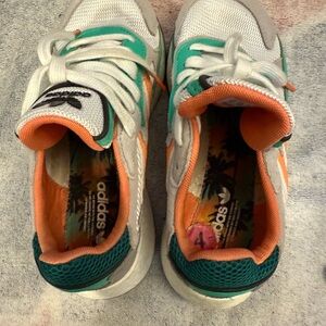 Adidas Tresc Run J Shoes Lace Up Athletic Sneakers Coral Youth Size 4